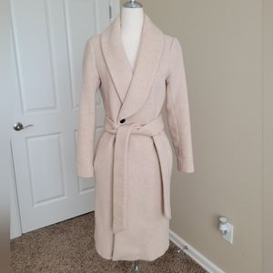 Club Monaco Beige Wool Wrap Coat Size XS